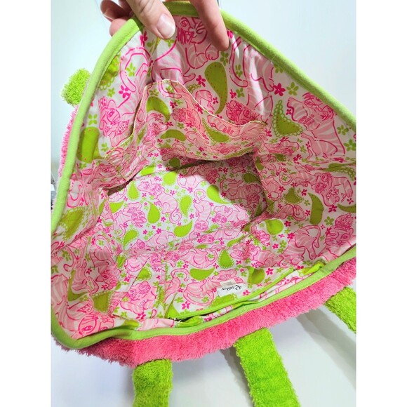 VINTAGE Lilly Pulitzer Pink Green XL Terrycloth Beach Bag Tote Purse Shopper GUC - Picture 12 of 12